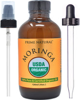 Prime Natural Moringa Oil 4oz bottle for skin and hair hydration