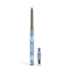 PrimePrometics PrimeEyes Glide Eyeliner golden metallic swatch shows rich color and shimmer for long-wear definition