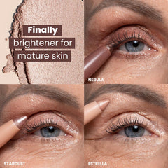 PrimePrometics PrimeEyes Stardust creamy swatch showcases buildable radiance