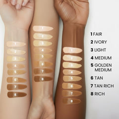 Prime Prometics PrimeSkin CC+ Cream shade swatches demonstrate adaptive color fit.