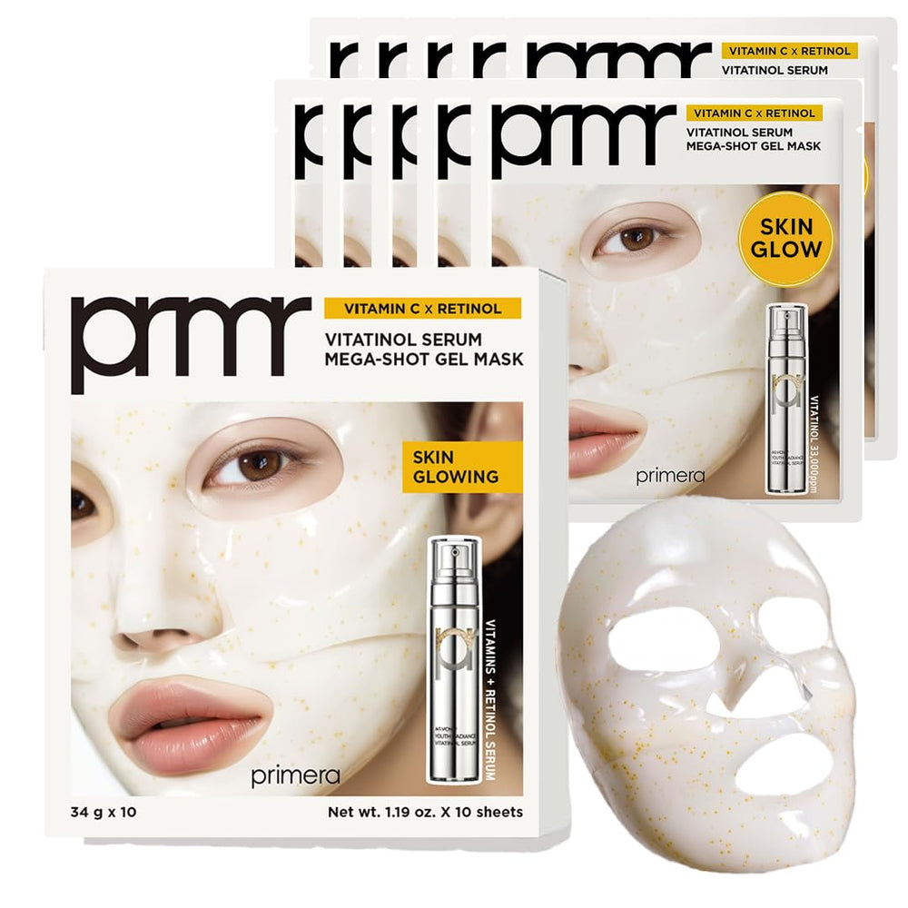 Primera PRMR Vitatinol Serum Mask packaging signals a complete overnight treatment.