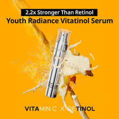 Primera PRMR Youth Radiance Serum packaging showing dual vitamin C and retinol delivery.
