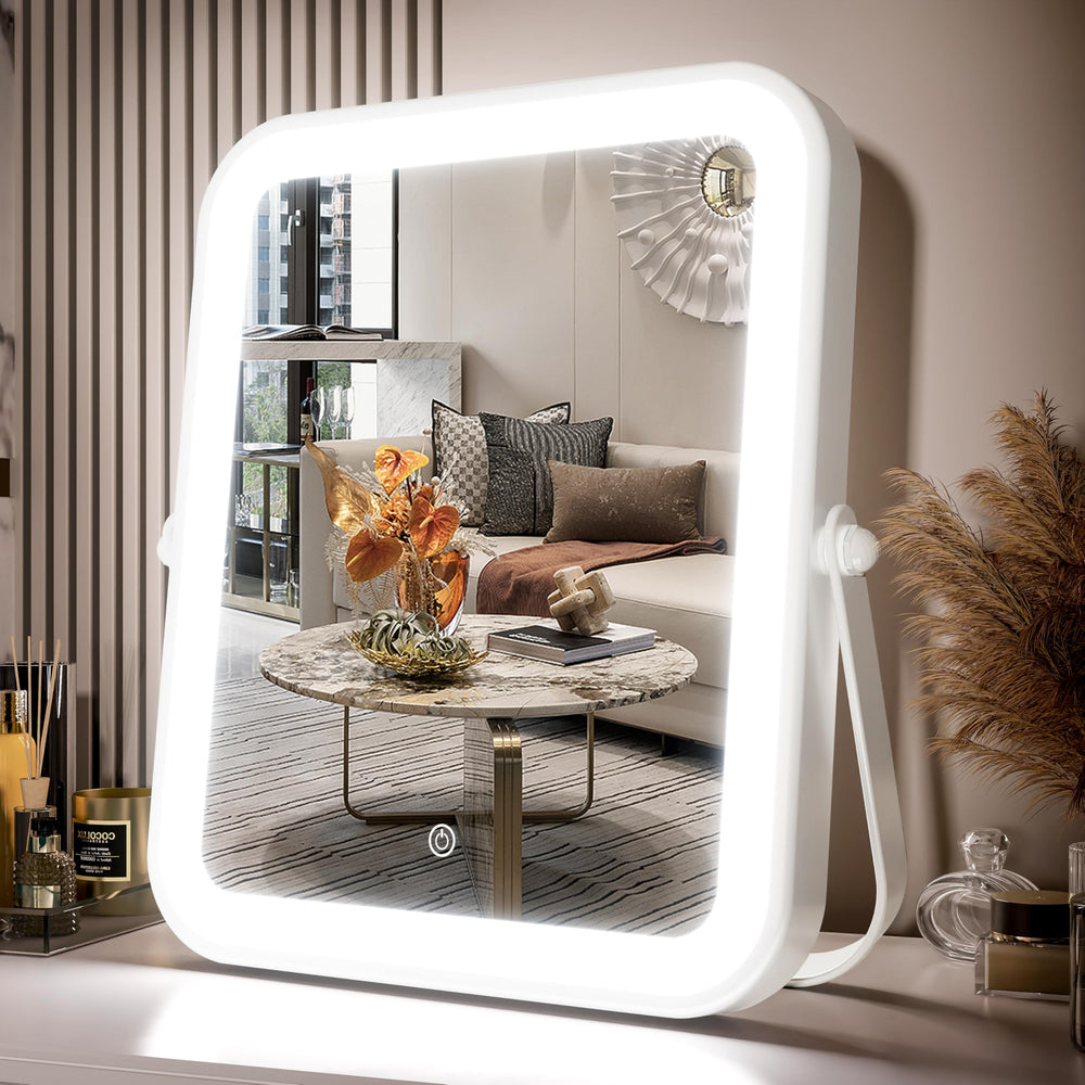 PRIMETEK LED vanity mirror 10x8 front-lit design for precise makeup application