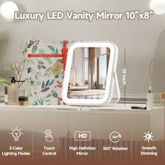PRIMETEK LED vanity mirror rotation-angle for versatile viewing during makeup