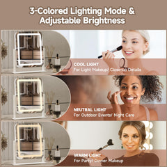PRIMETEK vanity mirror touch controls simplify brightness and color selection