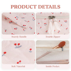 Prite cosmetic bag interior layout demonstrates organized storage for cosmetics and skincare.
