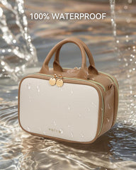 Prite makeup bag open flat layout for quick packing and access