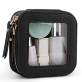 Prite mini clear makeup bag purse showing compact travel storage for cosmetics