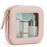 Prite small makeup bag pearlescent pink front view for portable cosmetics storage
