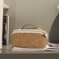 Prite large-capacity cosmetic bag interior holds brushes, skincare, and accessories for easy routines.