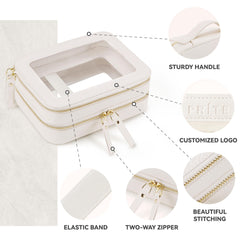 Prite waterproof makeup bag resists spills and cleans easily