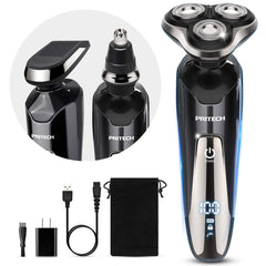 PRITECH electric shaver face shave close-up for smooth daily grooming