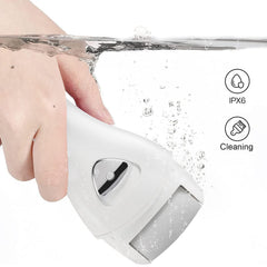 PRITECH rechargeable pedicure kit on charging dock for cordless convenience.