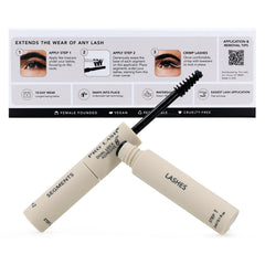 Pro Lash Dual Lock Adhesive application shows easy mascara-style step 1 for secure clusters
