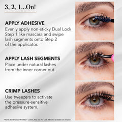 Pro Lash Dual Lock Adhesive holds lash clusters for 7+ days with SoftWear system