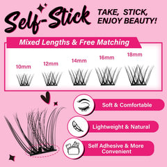 PRO LASHBEAUTY No glue no remover technology demonstrates clean, residue-free wear.