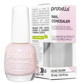 Probelle Illuminating Nail Concealer bottle with Lilac Glow showing brightened nails