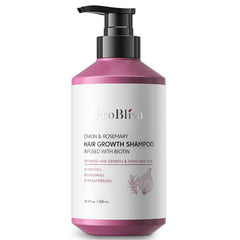 ProBliva onion-biotin shampoo bottle showing nourishing scalp support