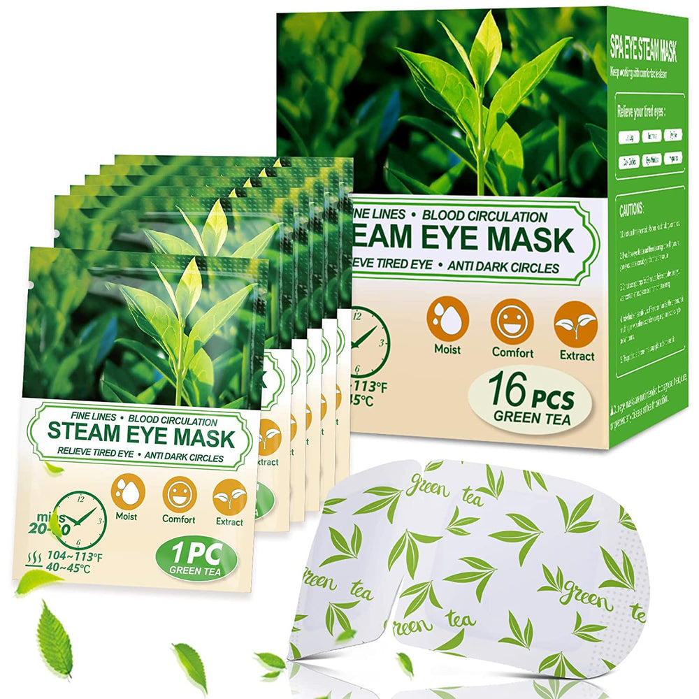 ProCIV Green Tea Steam Eye Mask pack for dry eye relief and relaxation