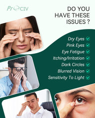 ProCIV steam eye mask worn on face delivering warm, soothing self-heating relief.