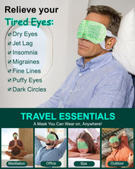 ProCIV warm steam release eye mask demonstrates gentle heat for relaxation.