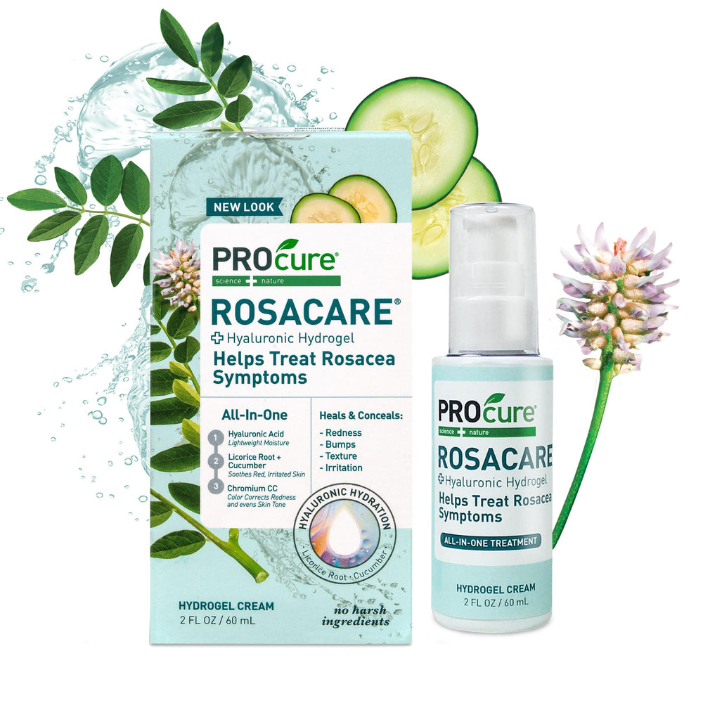 PROcure Rosacare CC Hydrogel bottle shows lightweight hydration for redness-prone skin