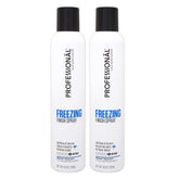 Professional Freezing Finish Hair Spray bottle in 2-pack packaging for intense hold.