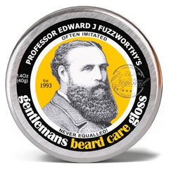 Professor Fuzzworthy's Beard Balm Gloss front view showing rich conditioning for a softer, shinier beard.