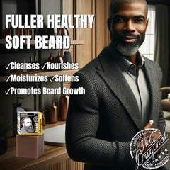 Beard Shampoo Bar designed for big beards, taming frizz and dryness.