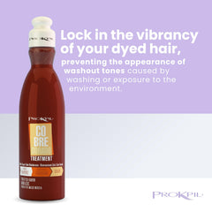 Prokpil Golden Copper Mask hair glow hints at enhanced shine and soft touch.
