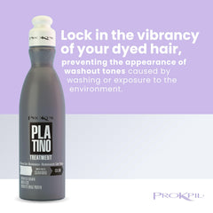 Prokpil Treatment Platinum Mask swirl texture demonstrates deep hydration for glossy gray hair.
