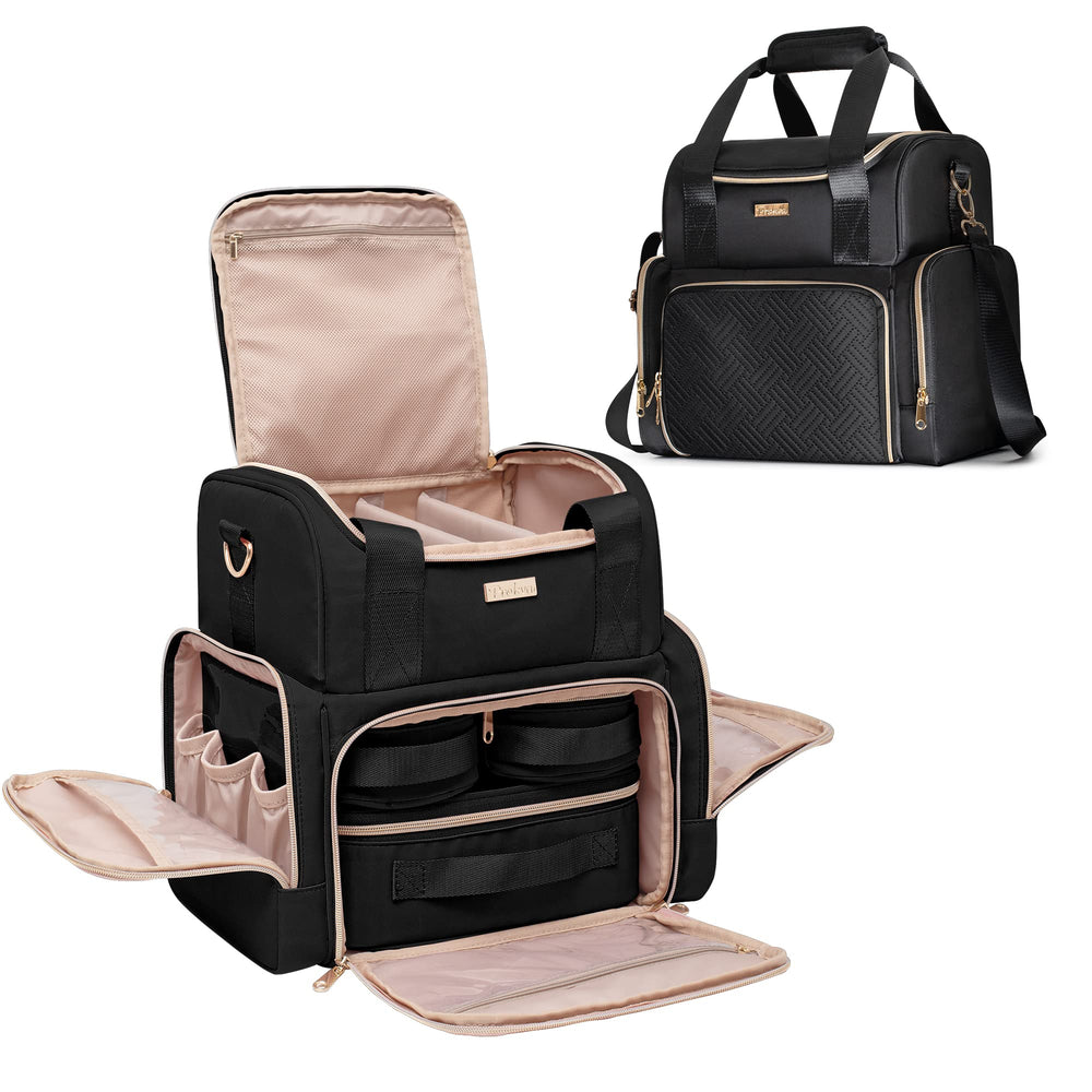 Prokva Large Cosmetic Bag top view shows roomy interior for organized packing