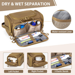 Prokva Dopp Kit elastic pouches keep perfume and travel-size items organized.