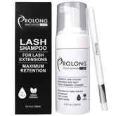 PROLONG LASH eyelash extension shampoo bottle promotes daily clean lashes for longer-lasting extensions