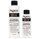 Pronto 100% Acetone Gel Nail Remover bottle delivers fast salon-grade polish removal at home