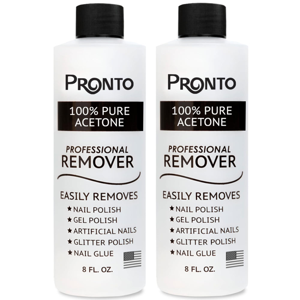 Pronto acetone remover bottle pouring for fast gel polish removal