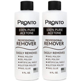 Pronto acetone remover bottle pouring for fast gel polish removal