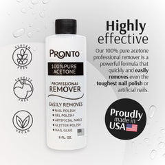 Pronto acetone remover 2-pack box highlights value for home use