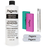 Pronto Pure Acetone 16 oz bottle for fast gel polish removal at home