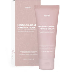 PROOT Hibiscus and Honey Firming Cream packaging shows premium hydration for daily use.