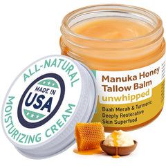 ProSeed Holistic Wellness Manuka Honey Unwhipped Tallow Balm jar ready for deep hydration