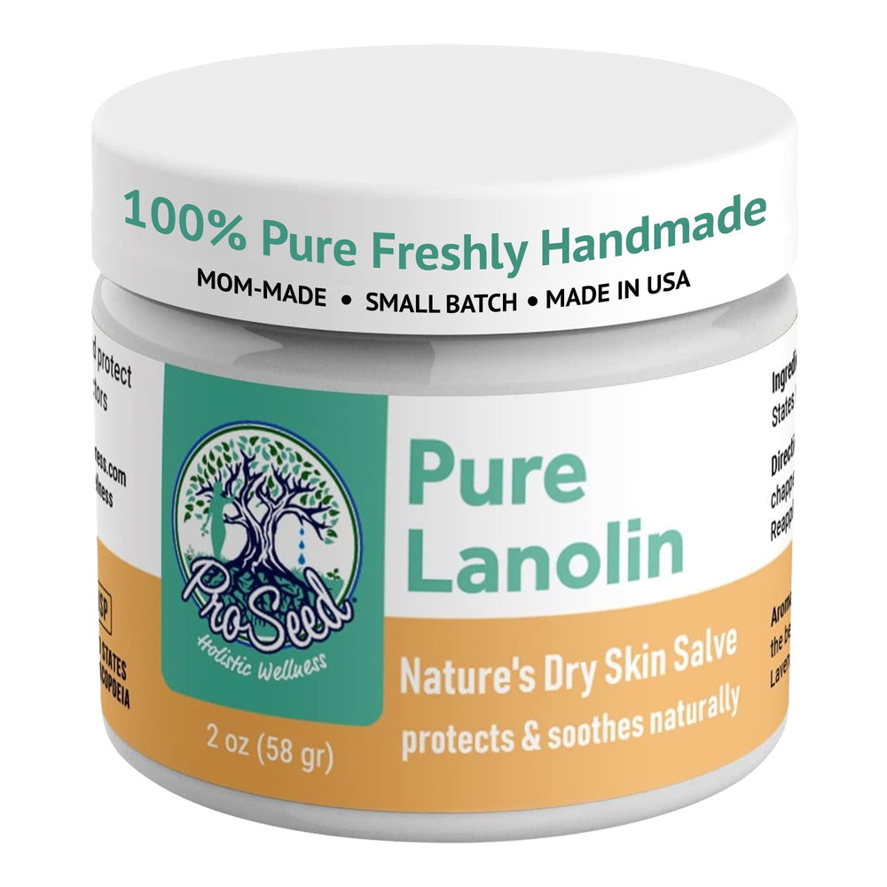 ProSeed Holistic Wellness lanolin cream bottle showing deep moisturization for dry skin daily.