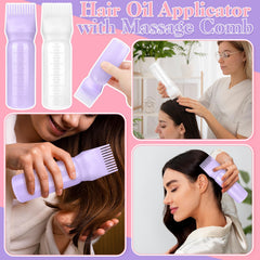 Prosuites hair oil applicator bottle purple front for controlled pouring and styling prep.