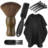 ProSuites neck duster close-up highlights soft bristles for gentle skin-friendly cleanup during cuts.
