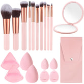 Prosuites travel makeup brush set with a compact case for on-the-go touchups.