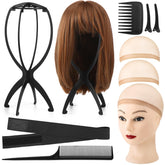 ProSuites wig head stand folded for compact travel storage.