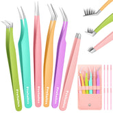 ProSuites eyelash tweezers set curved tips for precise lash extensions.