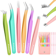 ProSuites eyelash tweezers set curved tips for precise lash extensions.
