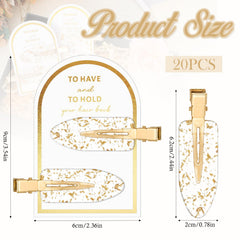 Psyqtsuary 20pcs hairclips gold transparent resin for lightweight all-day wear