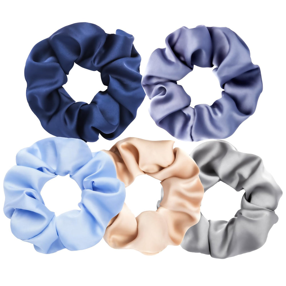 PTSHOW 5pc silk hair ties pack shows gentle all-day hold